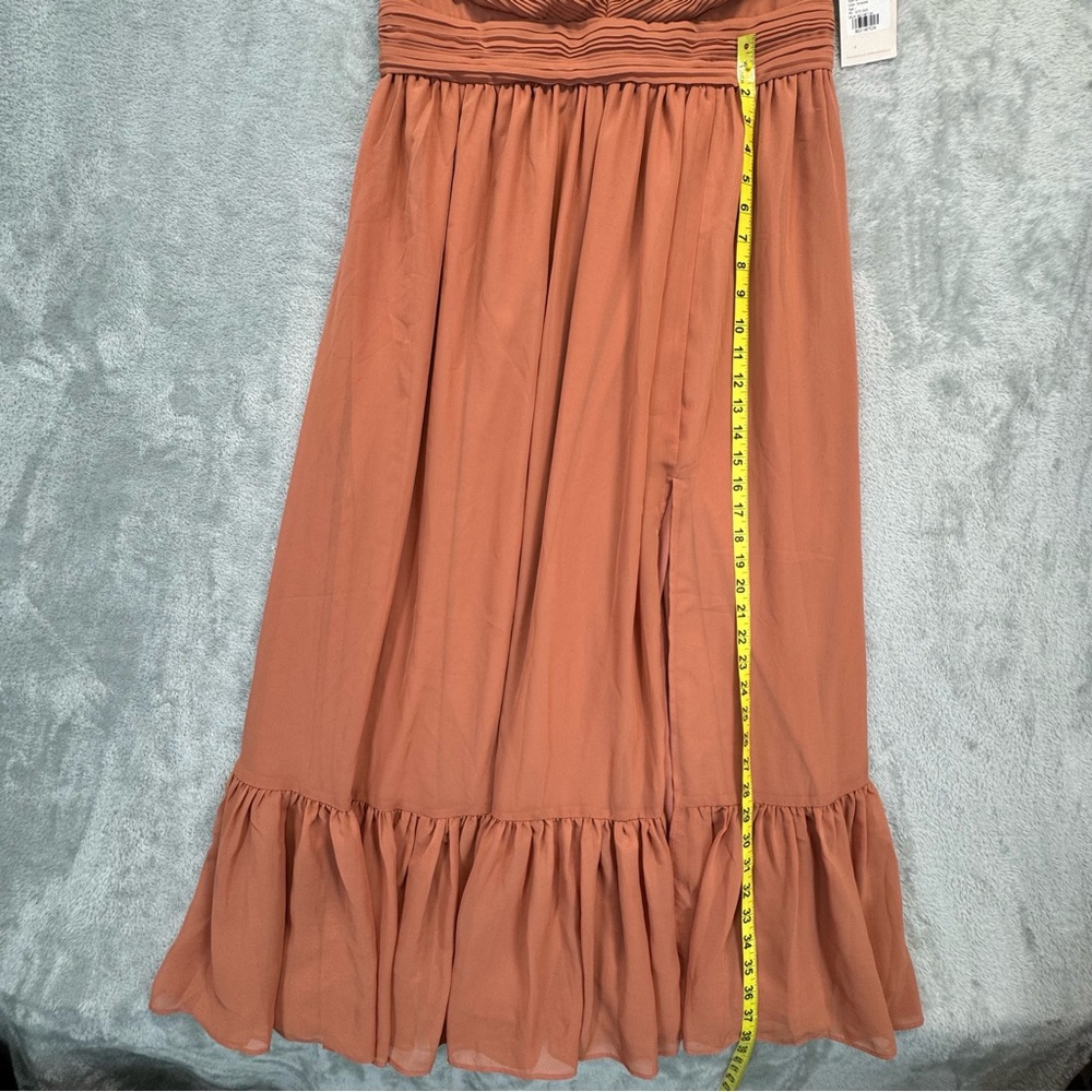 BIRDY GRAY Michelle Dress Chiffon Terracotta Elegant Ruffled  Bridesmaid Size L - Picture 8 of 9